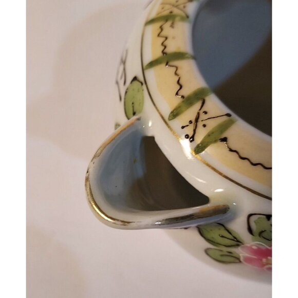 Sugar Bowl & Creamer Hand Painted Japanese Porcelain Made In Japan Vintage - Picture 10 of 11
